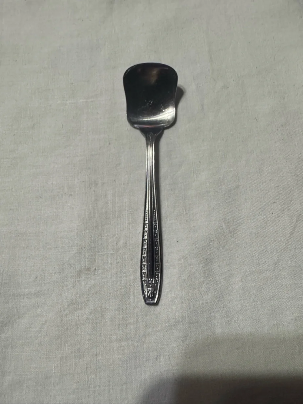Vintage Square Ice Cream‎ Dessert  Stainless Steel Spoon Mid Century 5
